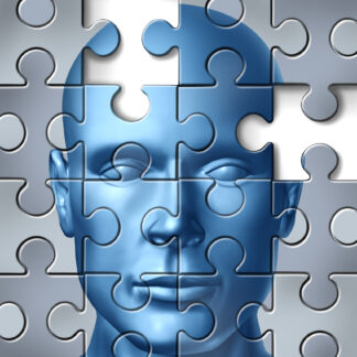 Visage humain puzzle représente les troubles de la mémoire que le complément alimentaire Memory Pack permet de traiter naturellement